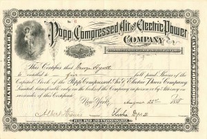 Popp Compressed Air and Electric Power Company - Stock Certificate